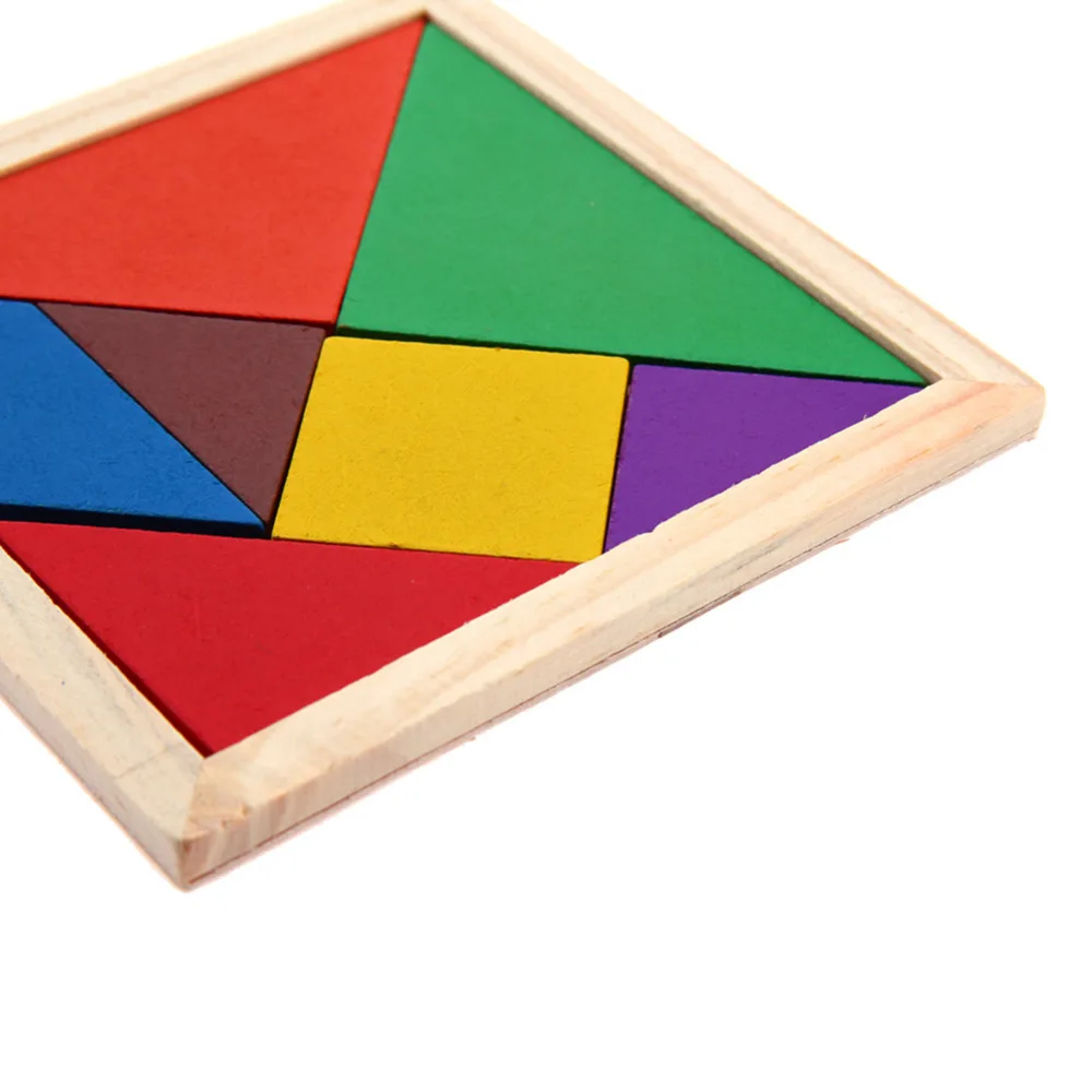 Высококачественная детская игрушка Геометрическая деревянная головоломка Танграм Головоломка из деревянные обучающие игрушки для детей