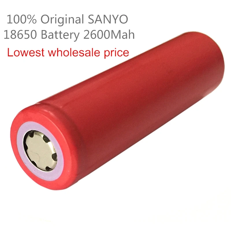 1pc New 100% Original Sanyo 18650 2600mAh Li-ion Rechargeable Battery For Flashlight Powerbank and others + Free shopping | Лампы и