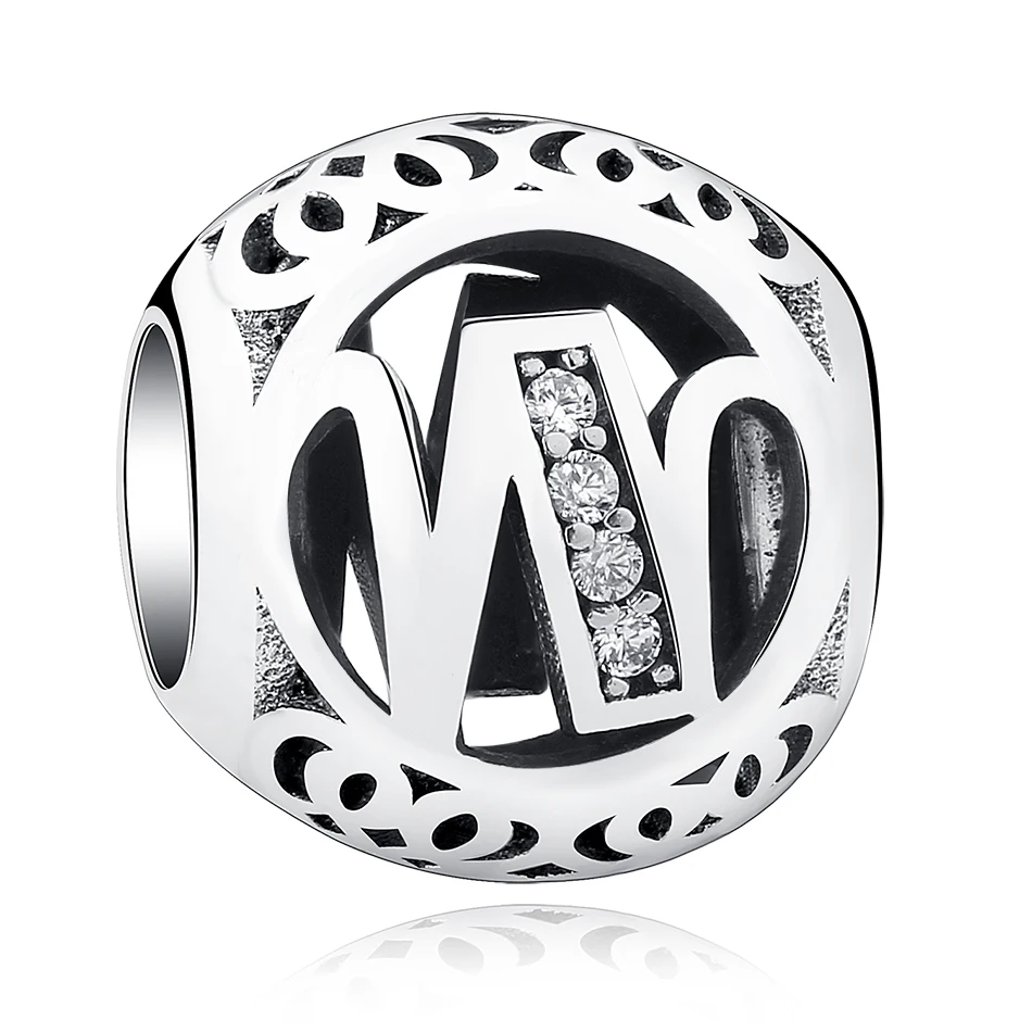 Буква V Бусины подходят Pandora Талисманы браслет алфавита Бусины для изготовления ювелирных изделий Новинка года изделия стерлингового серебра 925 Бусины