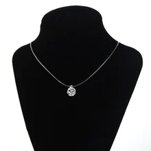 Модное женское циркониевое ожерелье серебристое 6 мм/8 мм невидимая прозрачная рыболовная леска простое короткое ювелирное ожерелье