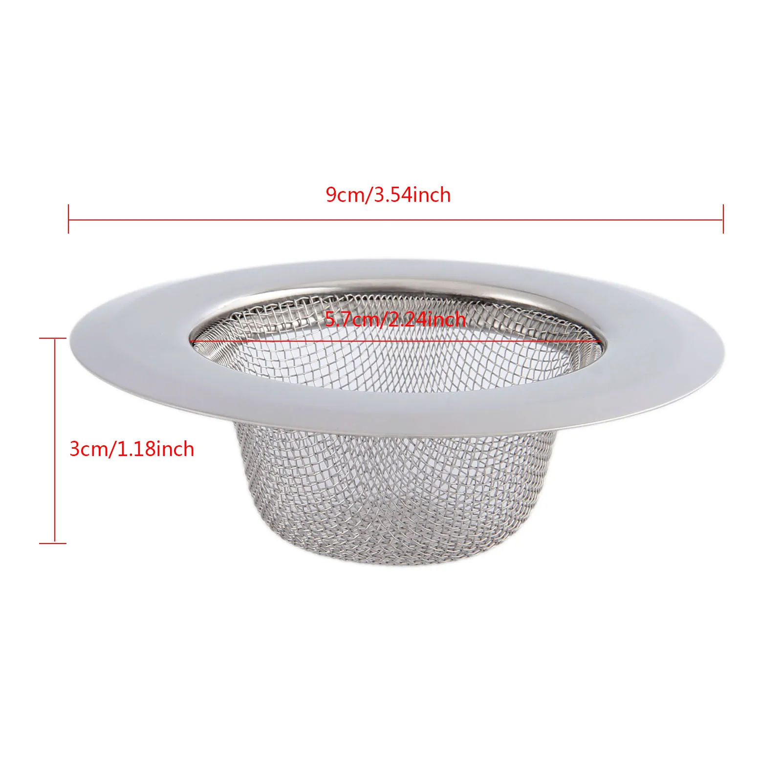 1Pc Kitchen Sink Strainer 9CM Stainless Steel Sink Drain Cover Drainer Basin Filter Mesh Sink Strainer for Bathroom Shower