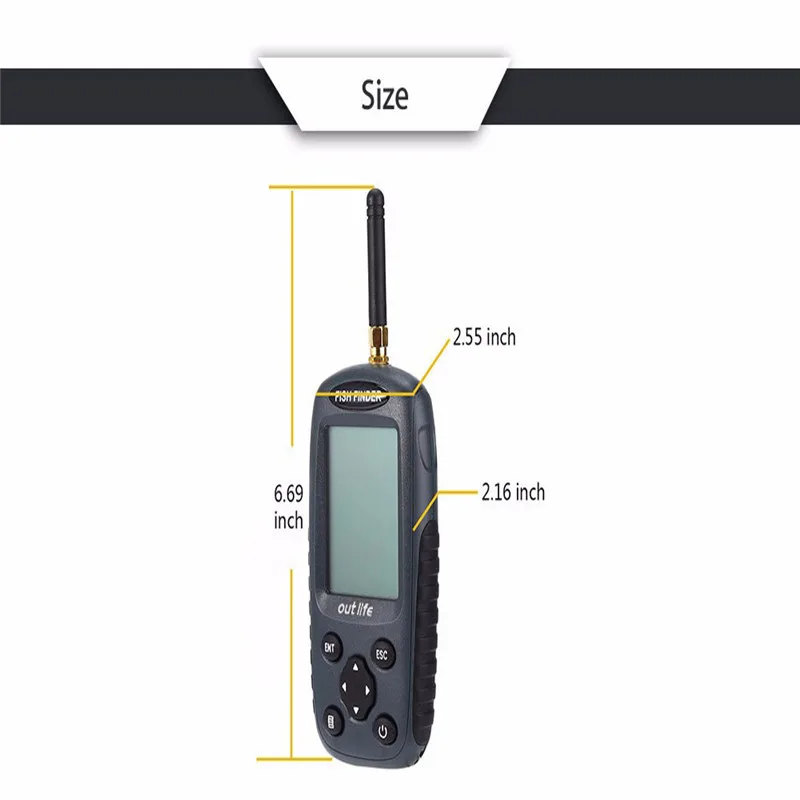 Outlife FF998 умный портативный рыболокатор перезаряжаемый Sonar беспроводной 125 кГц