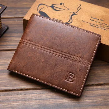 

Men Leather Wallet Credit Card Holder Business Purse Male Classic Casual Slim Short Card Wallet Purse