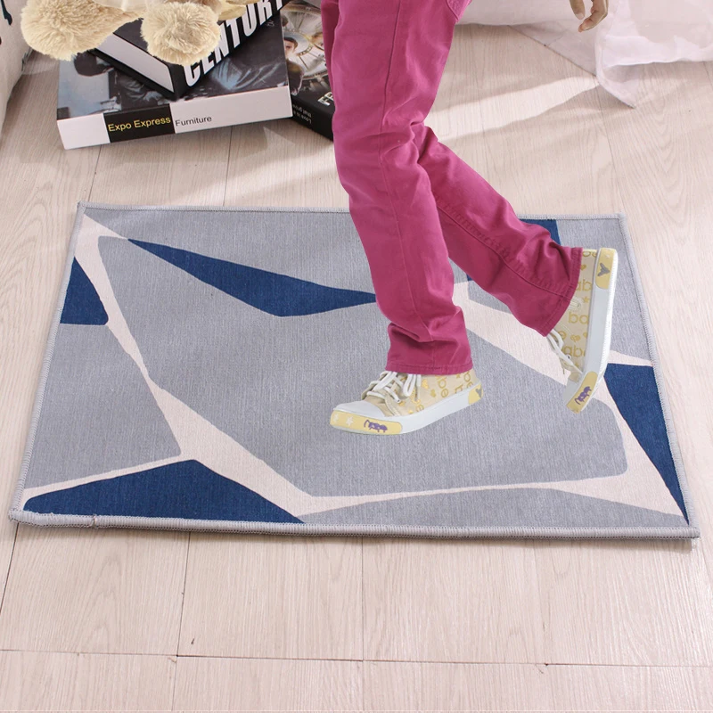 akitoo 162 Color geometric suede home door mat square bedroom bedside