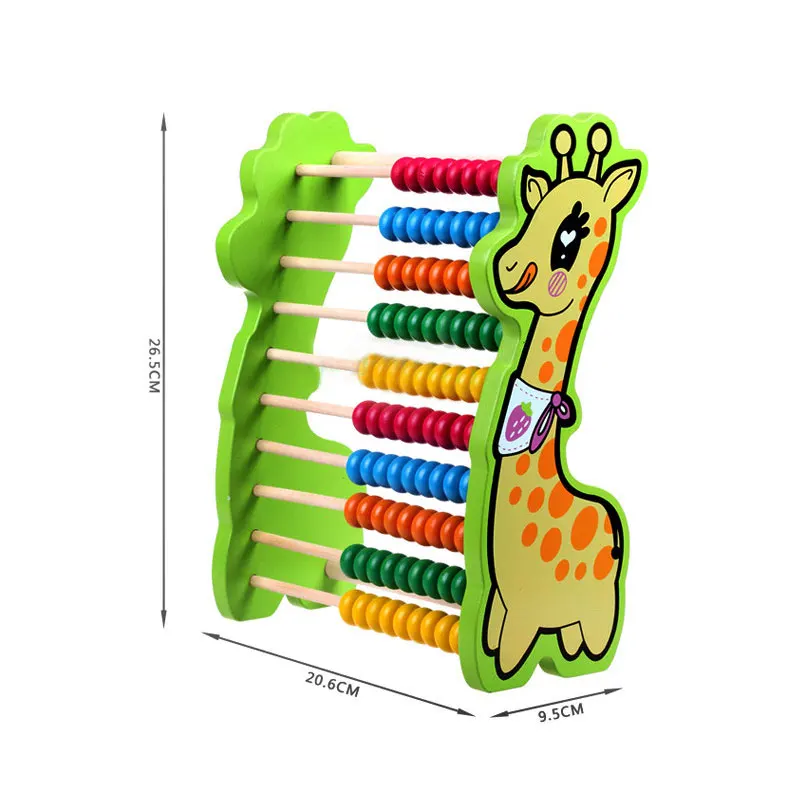 Деревянный Математика игрушки мультфильм Жираф счеты математические материалы дошкольных образовательных обучения игрушки для детей