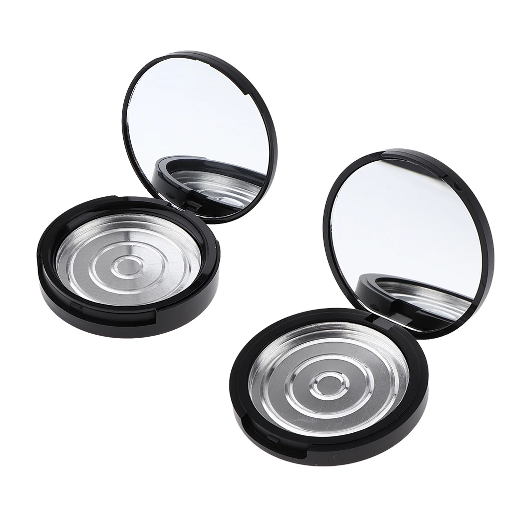2 Pack Compact Empty Makeup Palette Cases with Mirror for Eye Shadow, Blush, Bronzer