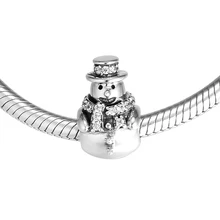 Подходит для браслетов Pandora украшения-Снеговички с прозрачным кубическим цирконием бусины из стерлингового серебра