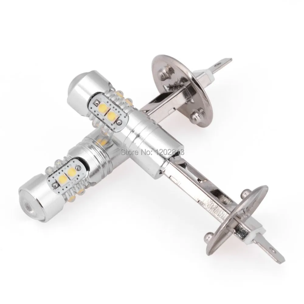 

Extremely Bright Max 50W CREE Chips High Power H1 LED Bulbs for DRL or Fog Lights, 6000K White
