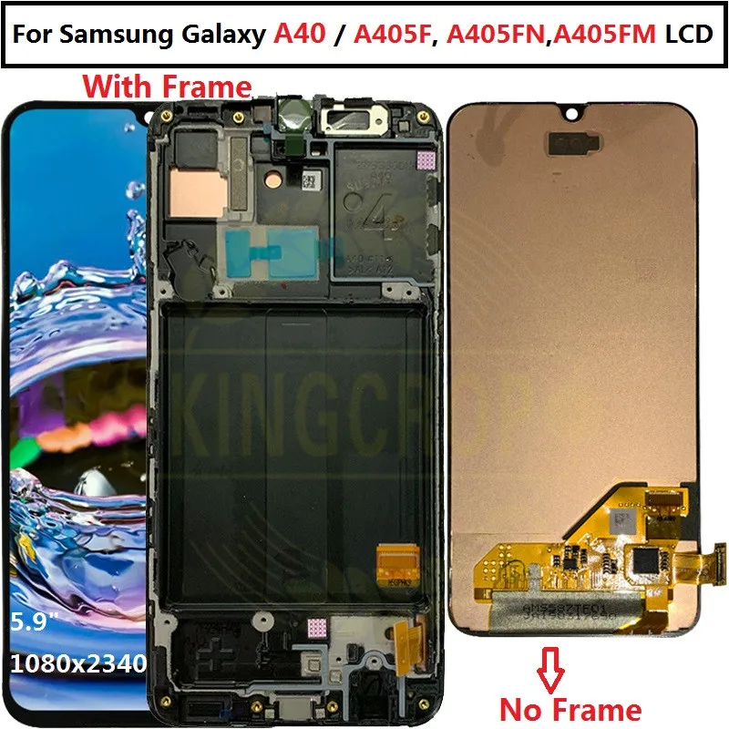 5,9 дюйма для samsung Galaxy A40 lcd A405 A405F A405FN/D A405DS дисплей сенсорный экран с рамкой дигитайзер в сборе для samsung A40 lcd