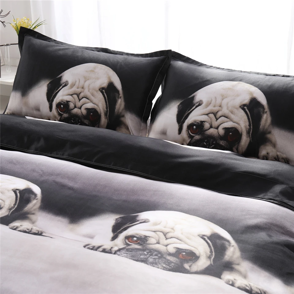 LOVINSUNSHINE 3D набор постельного белья с принтом собаки пододеяльник простыня, наволочка Король Королева Твин(без листа без наполнения