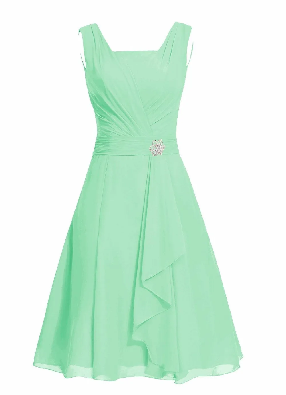 Waulizane Elegant Chiffon A-Line Prom Dresses  Zipper Sleeveless Formal Dresses 16 colors Available Customs Made Regular Sleeve