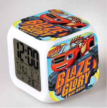 Blaze and Monster Machines светодиодный цифровой будильник часы reloj despertador de cateceira horloge digitale детские игрушки подарки - Цвет: Белый