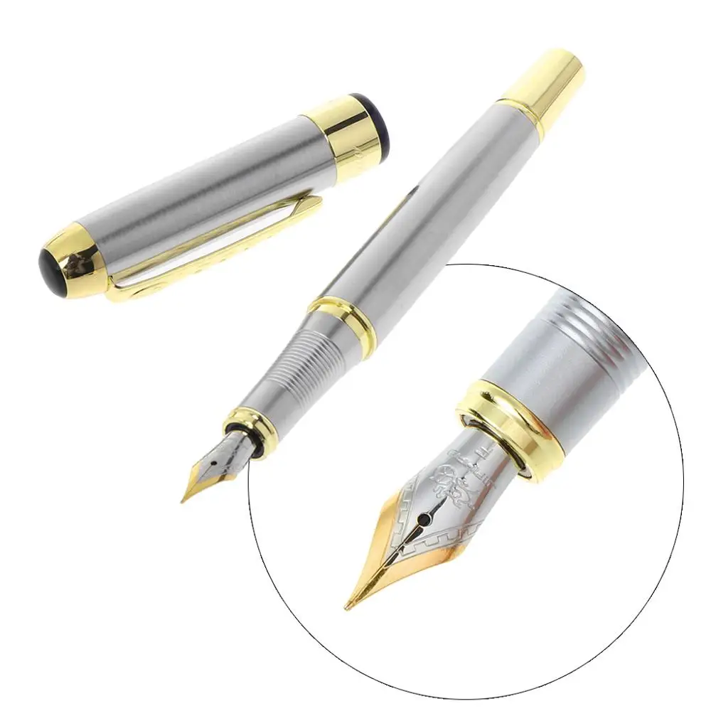 Шикарная Jinhao 250 авторучка Золотая и серебряная M Nib новые канцелярские принадлежности