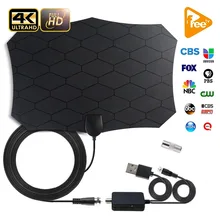 Indoor TV Antenna 1080P Digital HDTV Antenna With Amplifier Signal Booster 300 Mile Range 4K HD VHF Freeview TV Aerial High Gain