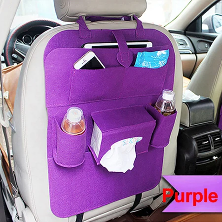 HuiER 1 шт. автомобильный чехол для сиденья автомобиля на заднем сиденье автомобиля Органайзер для багажника с несколькими карманами Контейнер Для Хранения Чехол для сидения - Название цвета: Purple