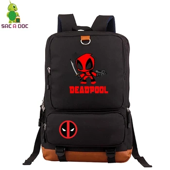 

SAC A DOC Designer Backpack DEADPOOL Male Backpacks Students Back Pack Girls Boys School Shoulder Bag Laptop Bagpack Travel Bags