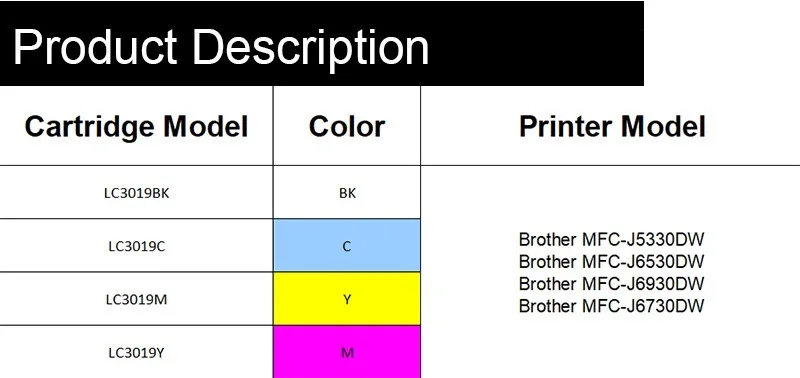 2 комплекта перезаправляемый картридж для LC3019XL с чипом, картридж для принтера Brother MFC-J5330DW MFC-J6530DW MFC-J6930DW MFC-J6730DW