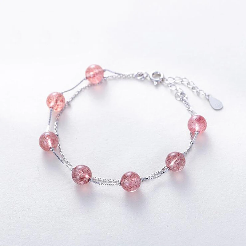 Ruifan Double Layer Bracelets Ladies Natural Strawberry Quartz 925 Sterling Silver Bracelet for Women Lucky Charm Jewelry YBR097
Ruifan Double Layer Bracelets Ladies Natural Strawberry Quartz 925 Sterling Silver Bracelet for Women Lucky Charm Jewelry YBR097