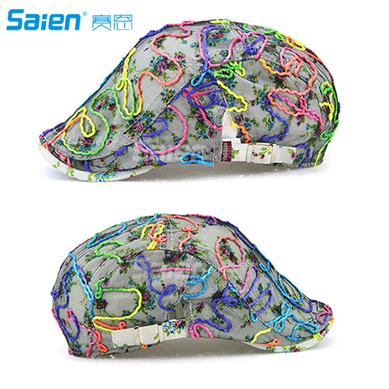 Women's Woolen Tweed Adjustable Plaid Ivy Newsboy Cabbie Gatsby Golf Beret Flat Hat Cap