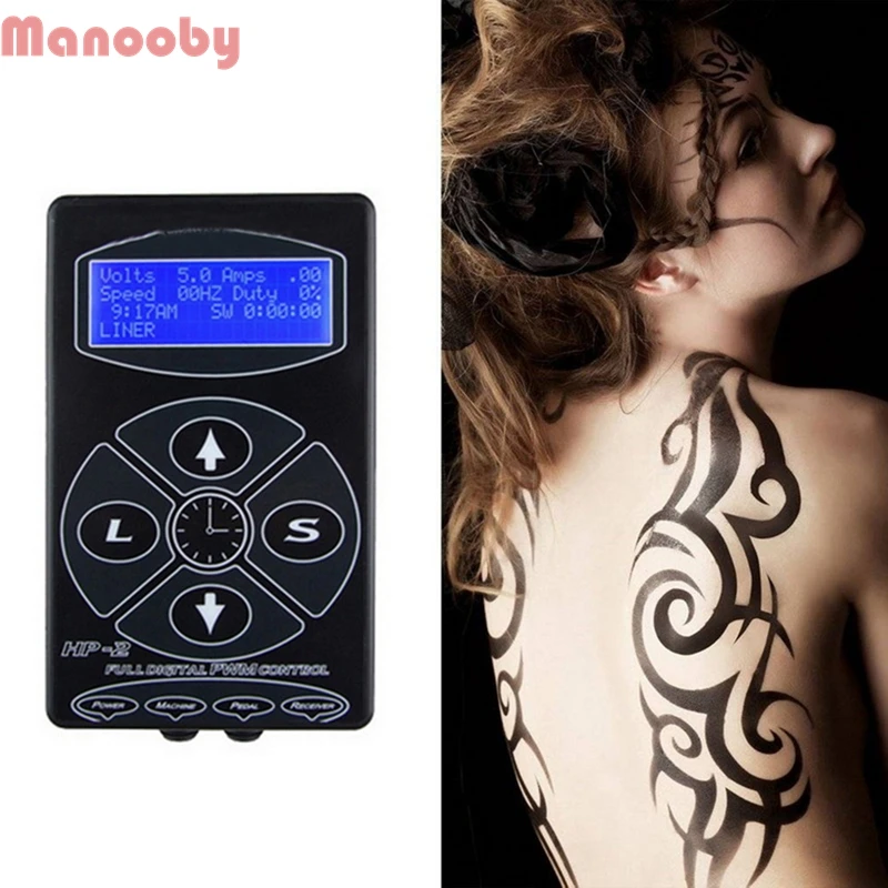 

Manooby New Professional Tattoo Power Supply Upgrade Tattoo Machine Smart Digital LCD Makeup Dual Supply Tattoo Supplies