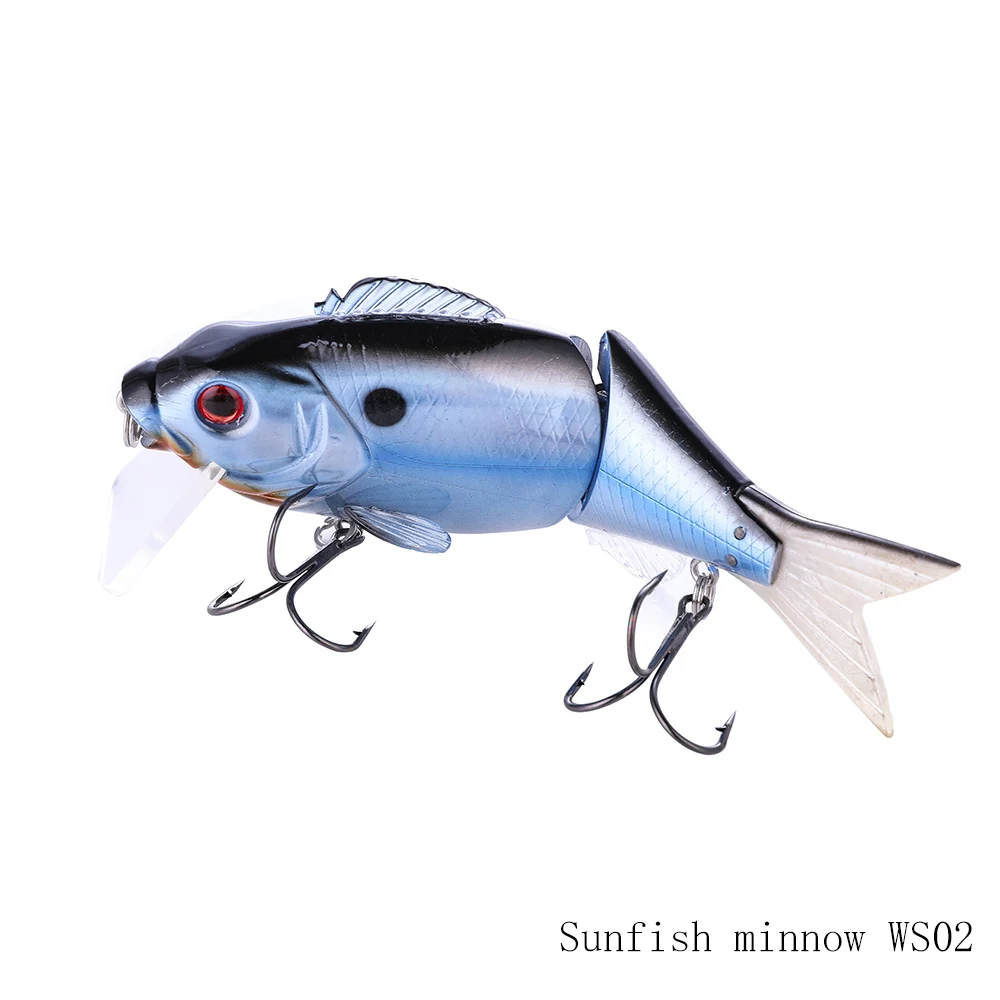 Makebass 1,76 дюйма/унций гибкие воблеры две секции гольян рыболовная приманка искусственная жесткая приманка рыболовные снасти Япония рыболовные крючки - Цвет: Sunfish minnow WS02