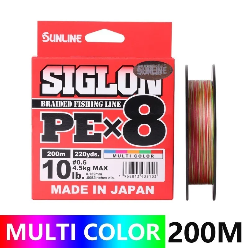 200M MULTI COLOR Бренд Sunline Siglon Pe X8 8 прядей плетеная леска 5-50 фунтов 150 м 200 м многоцветный Сделано в Японии - Цвет: 200M MULTI COLOR