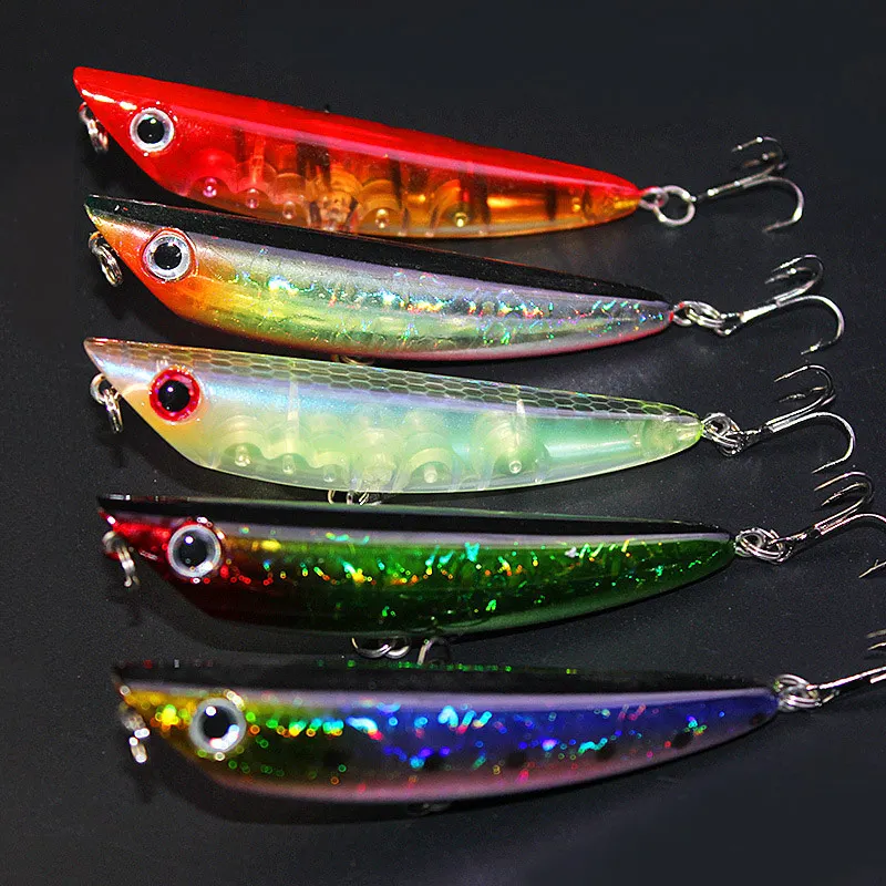 5pcs/set Walk The Dog Lure For Fishing Topwater Pencil Spinner Wobblers