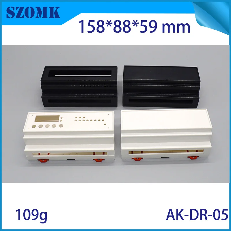 

10 pieces din rail plastic electrical junction box abs case for electronics din rail PLCC 88*158*59mm SZOMK project case housing
