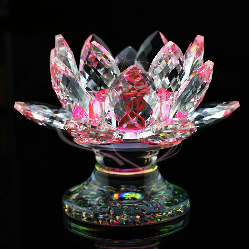 Free Shipping Crystal Lotus buddhism candle holder ,crystal islamic religious gifts