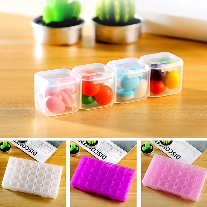 

Nail Art Rhinestone Tools 28 Grids Empty Storage Box Jewelry Beads Display Storage Case Pill Boxes 1 PC Multifunction