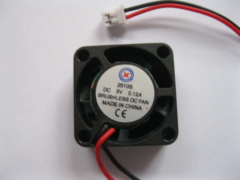 

2 pcs Brushless DC Cooling 5 Blade Fan 2510S 5V Black 2 wire