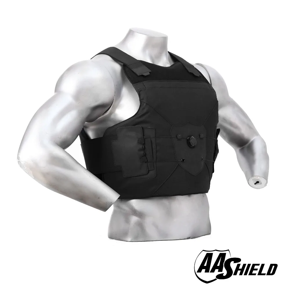 

AA Shield Ballistic Vest Body Armour Suit Comfortable Dial Buckle Carrier Bulletproof Aramid Core Insert Safety M/L Color Black