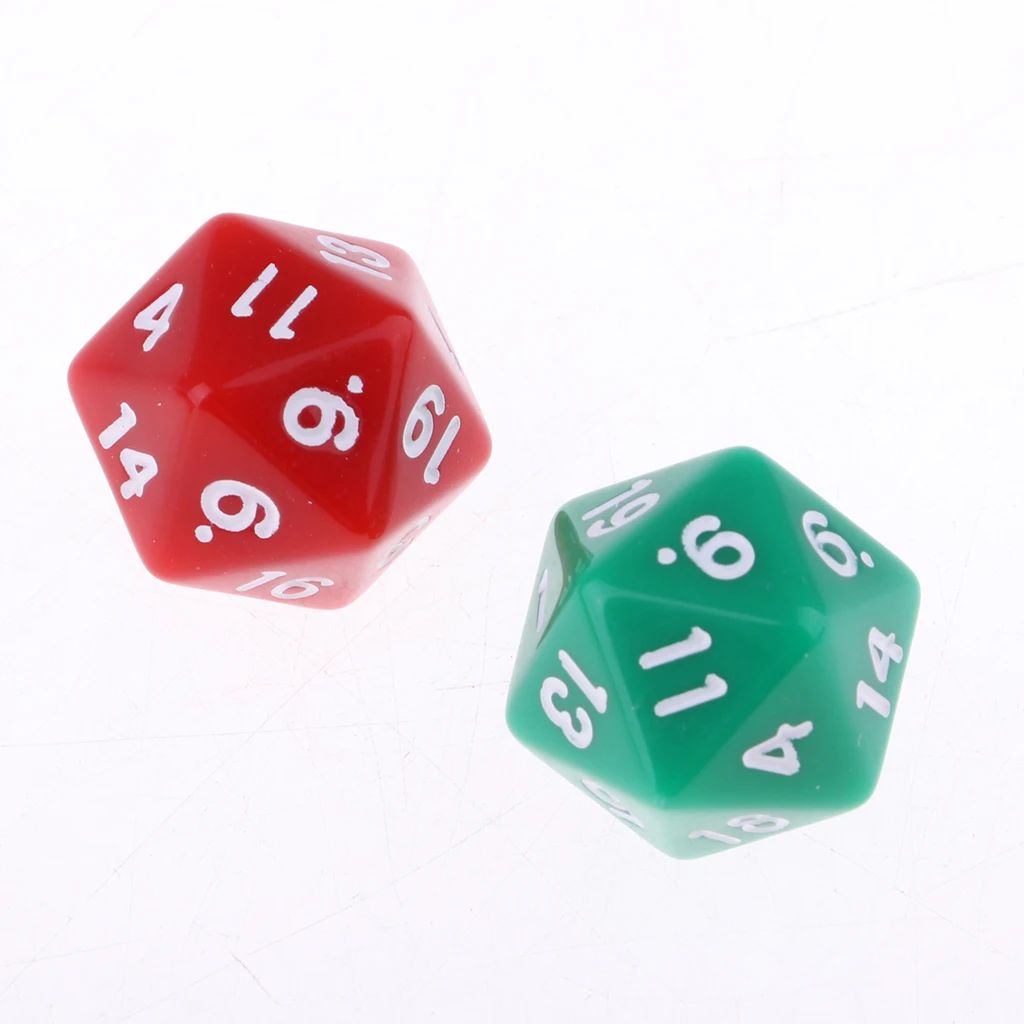 20 Pieces Polyhedral Dice Set for Table Game Kids Math Practice Holiday Party 8/10/12/20 Sided Colorful Dices