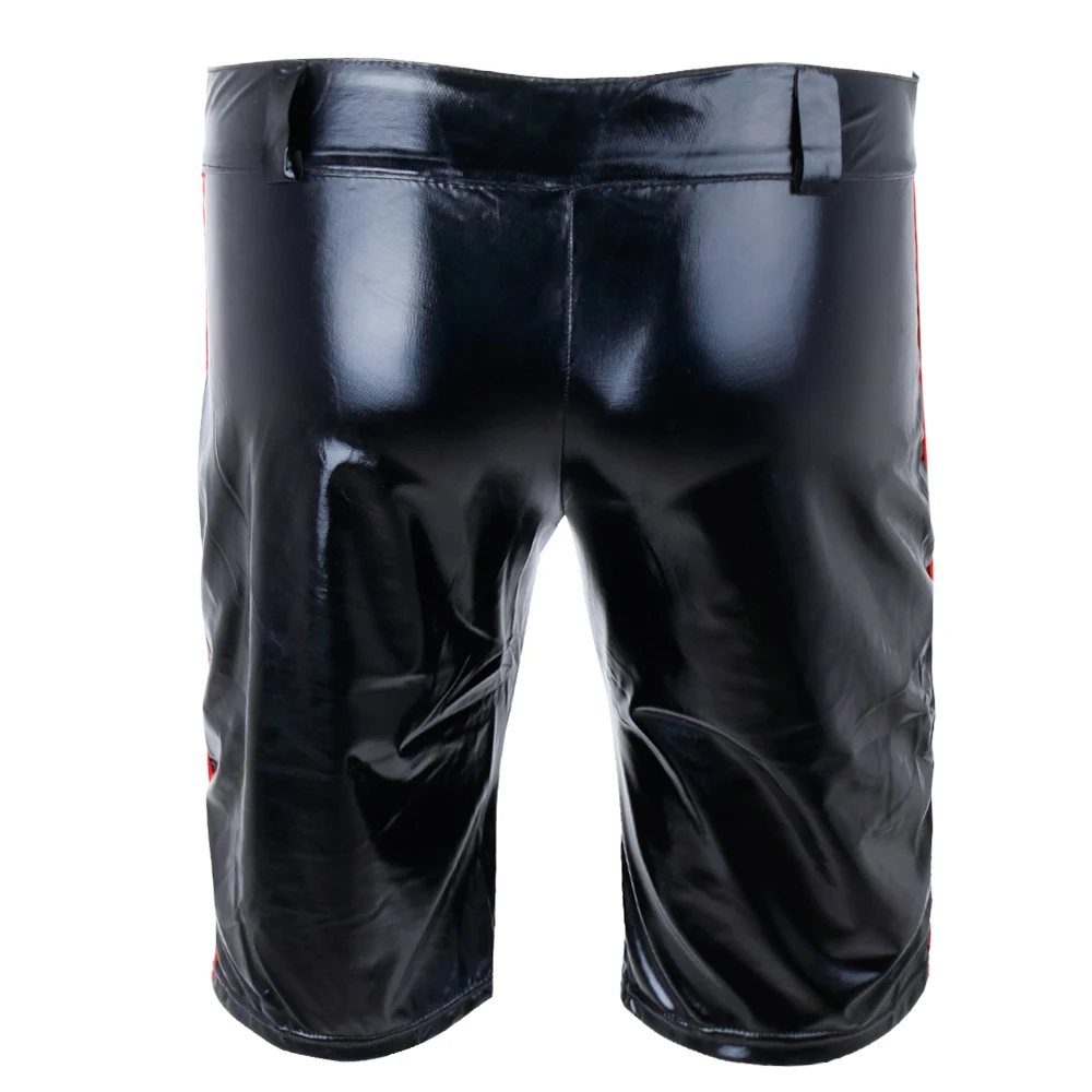 best casual shorts for men iiniim Sexy Men Patent Leather Wetlook Moto Sexy Boxer Shorts Lingerie Opened with Zipper Night Parties Clubwear Shorts smart casual shorts mens