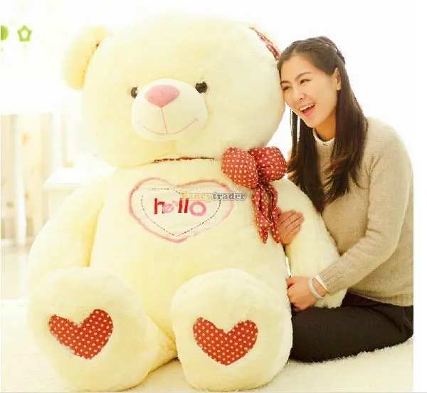 Fancytrader 59''150cm Cute Soft Stuffed JUMBO Hello Teddy Bear,2 Colors Available! , Free Shipping FT50112 (1)