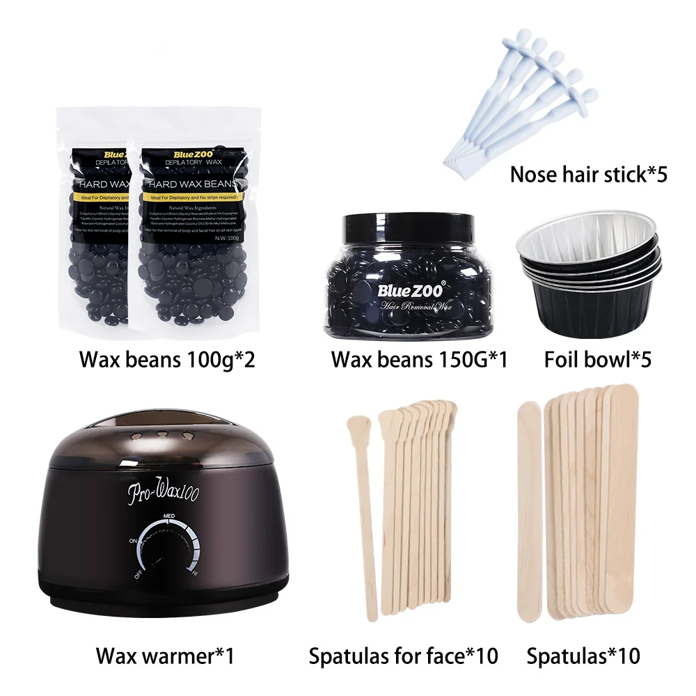 

1 Set Electric Hair Removal Wax-melt Machine Heater Warmer Hair Epilator 350g Wax Beans Hair Remover Waxing Kit cera depilato