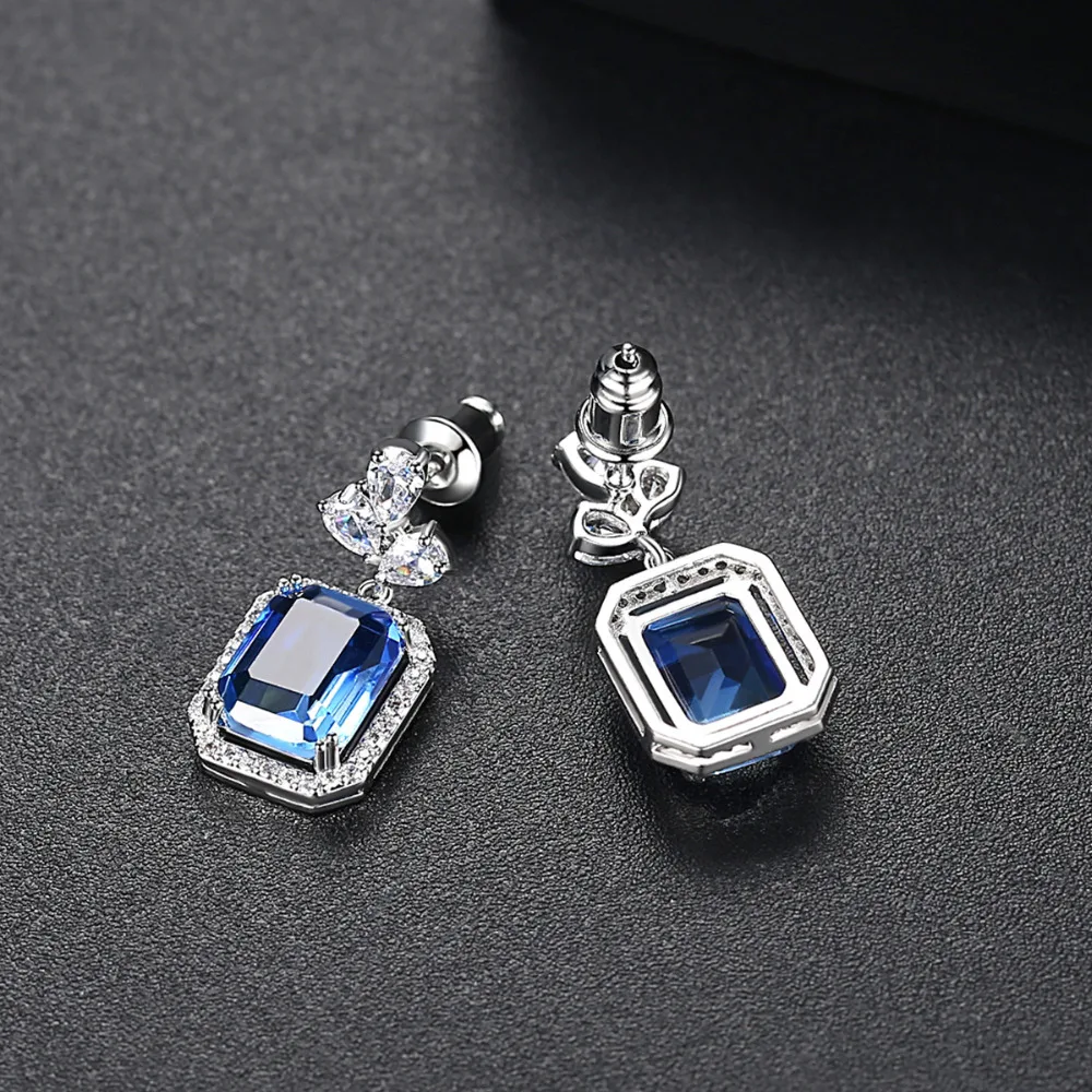 

Bilincolor fashion trendy cubic zirconia square shape fashion gradient stud earring for women