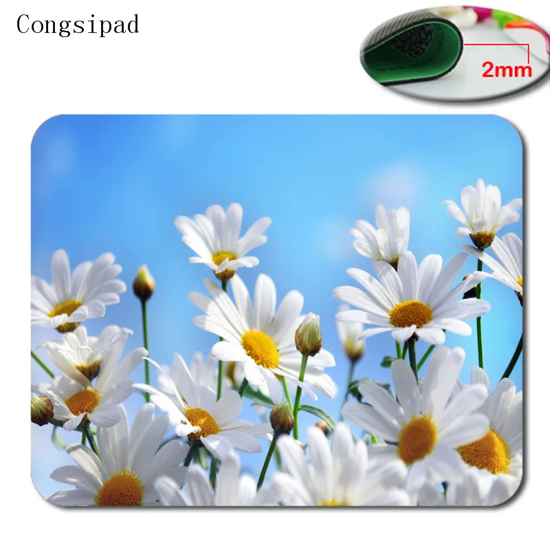 HD DIY  little flower Customized Rectangle Non-Slip Rubber 3D printing gaming rubber durable notebook mouse pad 220mm*180mm*2mm
