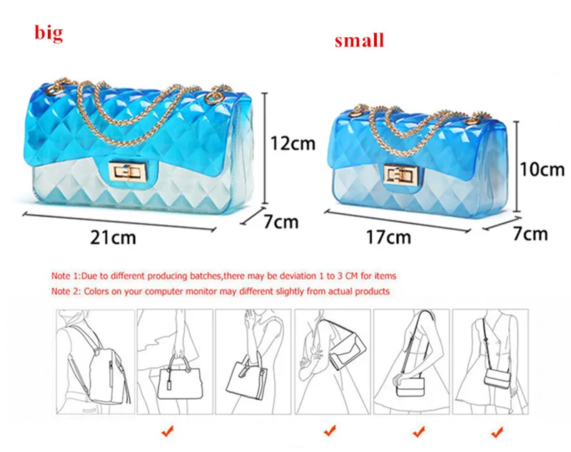 Модная женская брендовая дизайнерская сумка на плечо с цепочкой, прозрачная маленькая сумка градиентного цвета, сумки через плечо из ПВХ для женщин, Bolsa purs