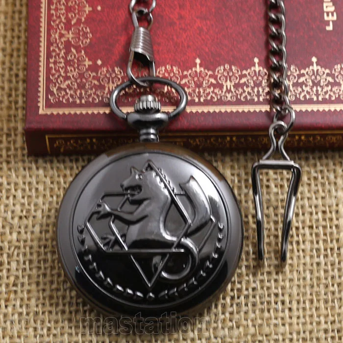 

Vintage Retro New Fullmetal Alchemist Edward Elric's Pocket Watch with Chain Cosplay Anime Boys Gift P421C