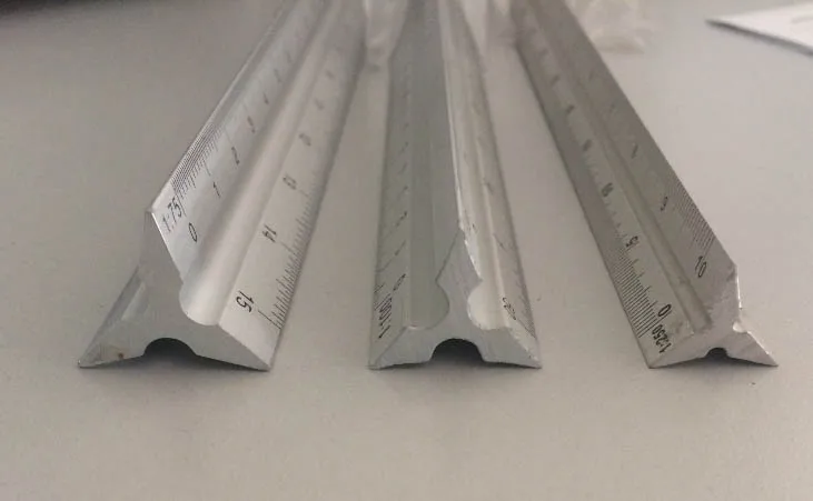 

15cm 30cm aluminum triangular scale ruler aluminum 1:20 - 1:100 alloy metal scale regua desenho 6962