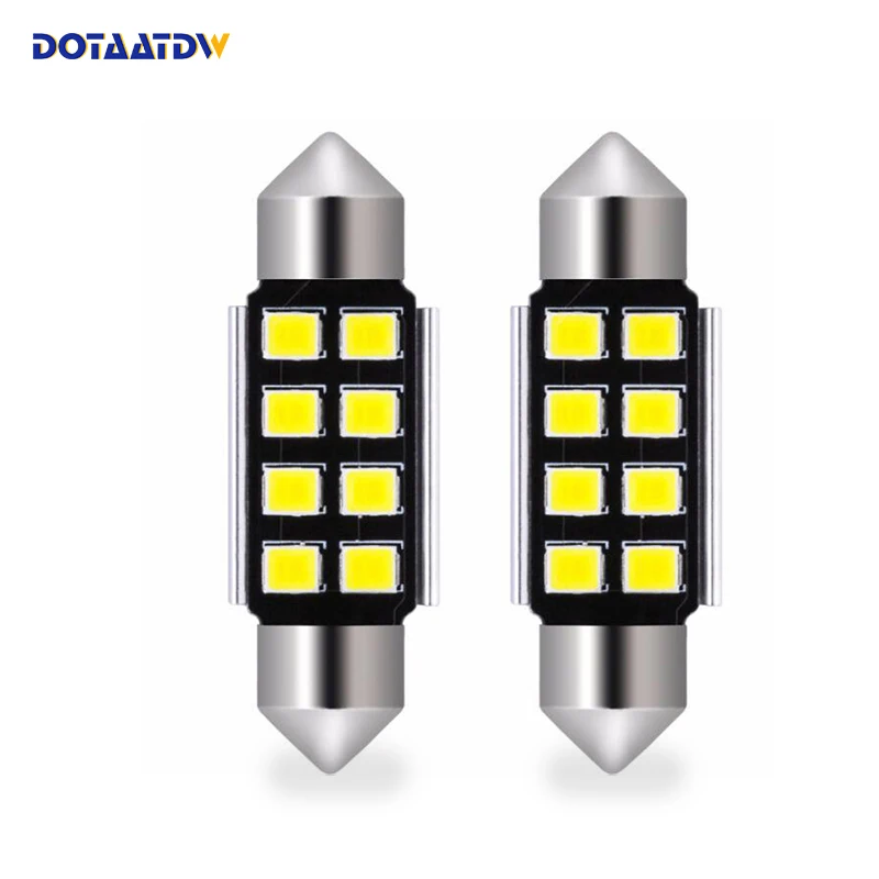 

DOTAATDW 4x C5W LED Canbus Error Free 31mm 36mm 39mm 41mm Festoon 8SMD LED Car Interior Dome License Plate Lights Bulbs