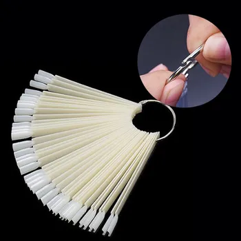 

50tips/set Nail Display Chart Natural Color Fan-Shaped Practice Nail Showing Shelf Display For Nail Art Tools pallete Manicure #