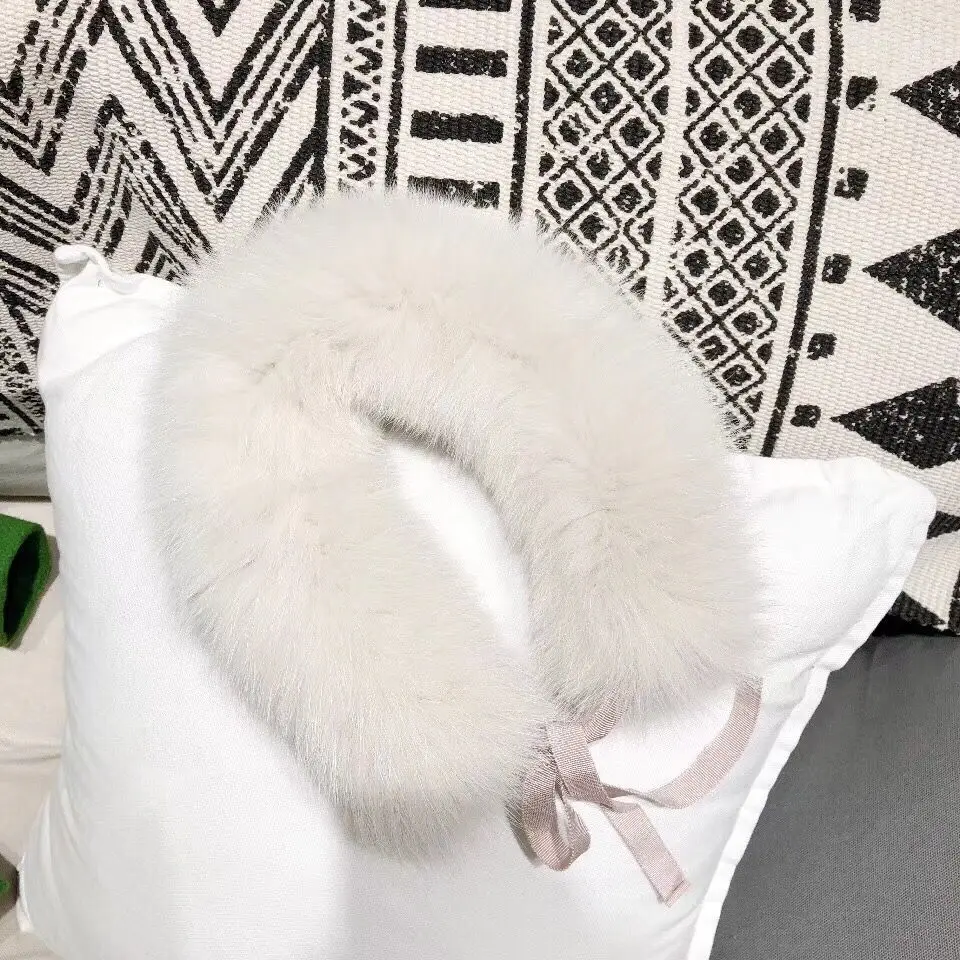 

Winter Real Fox Fur Collar Natural Fur Collar 50cm longth Genuine Fur Scarf For Girl