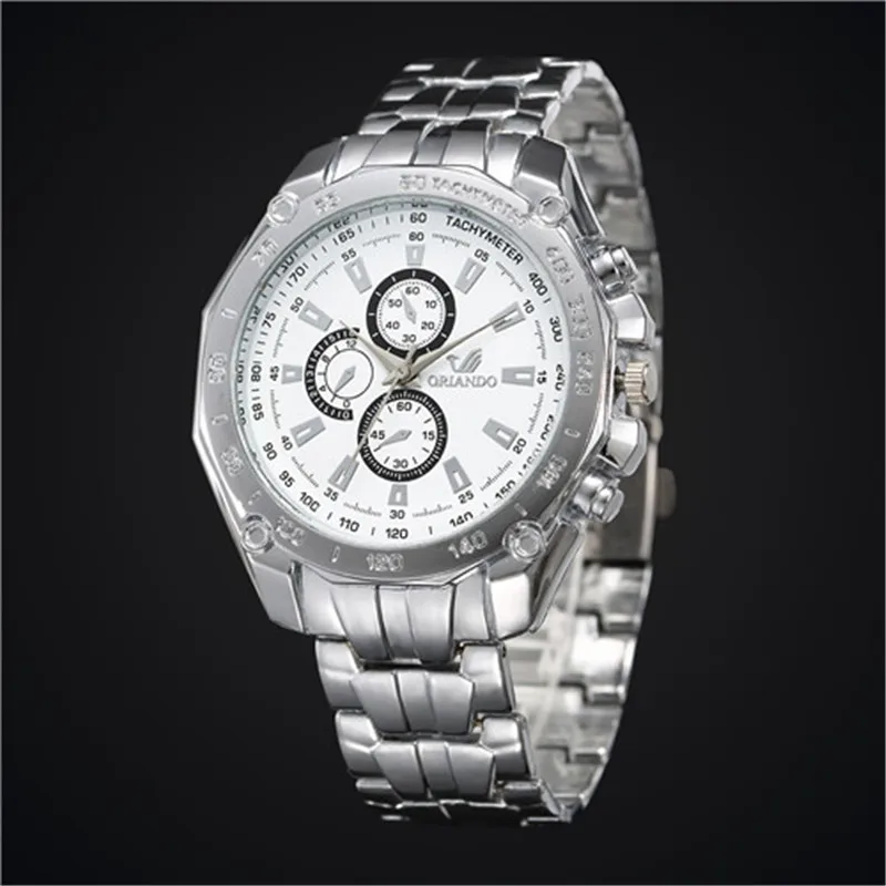 Часы мужские Топ бренд класса люкс мужские деловые кварцевые часы с тремя глазами серебристые золотые наручные часы с циферблатом Горячая reloj hombre
