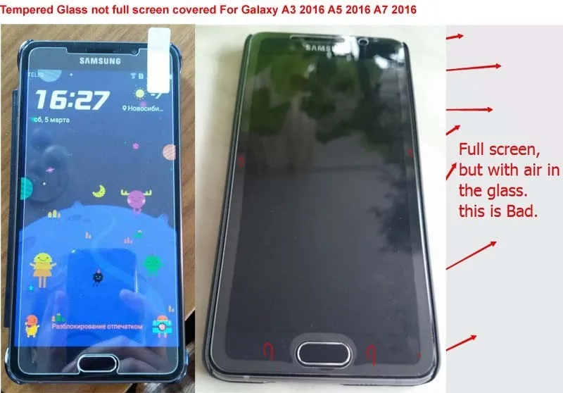 Из 2 предметов закаленное Стекло пленка для Samsung Galaxy A3 A5 A7 A9 Экран защитная плёнка для НУА Вэй A310F A510F A710F A910F