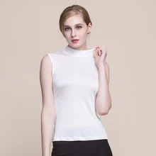 Женская Весенняя водолазка большого размера, 96% Шелковые Тонкие топы, женские осенние шелковые футболки, женская летняя однотонная эластичная рубашка