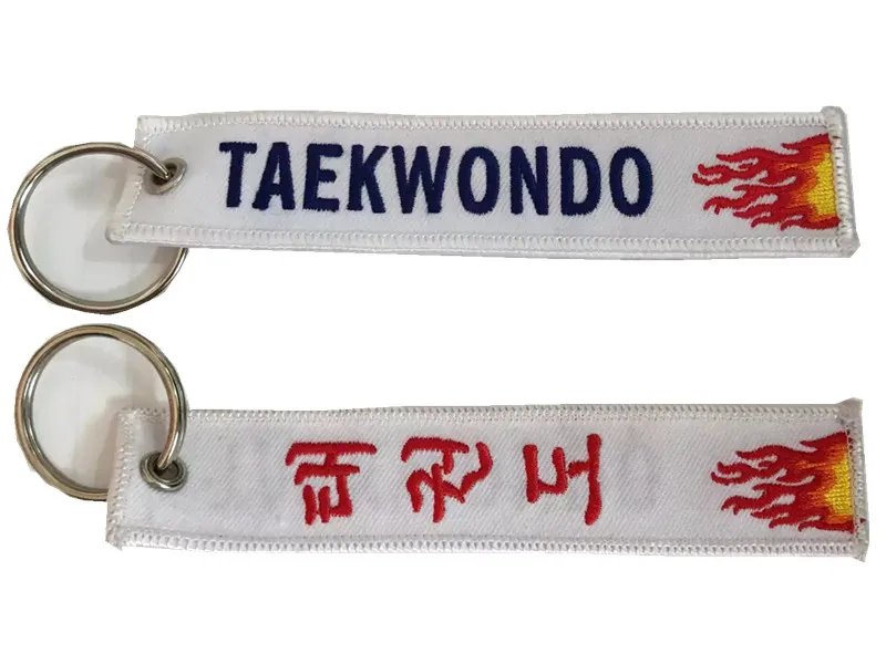 Изготовленные на заказ брелоки из ткани OEM для тхэквондо|keychain fabric|keychain customkeychain