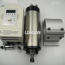 Комплект ЧПУ шпинделя ER11water с водяным охлаждением 800 Вт мотор шпинделя+ Опора шпинделя+ 1.5KW частотно-регулируемым приводом инвертор