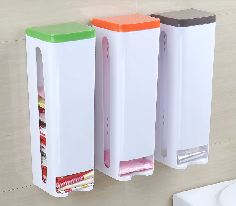 

Kitchen Plastic Household Extraction Box Storage Box Wall Mount Storage Dispenser Garbage Bag Storage Box Kitchen Bathroom LF496